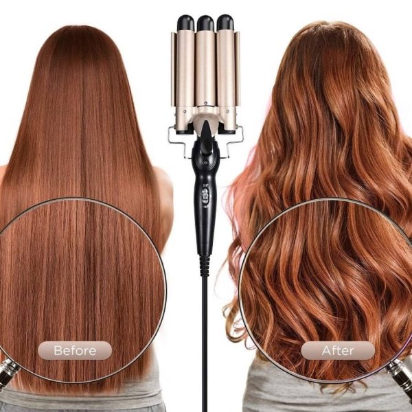 Buclera rizadora de pelo con 3 barriles - Imagen 3