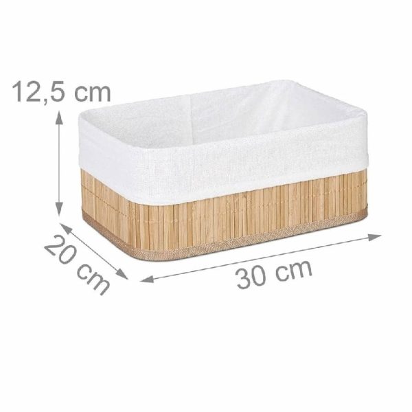 Caja de almacenamiento bambú con forro de tela - Imagen 4