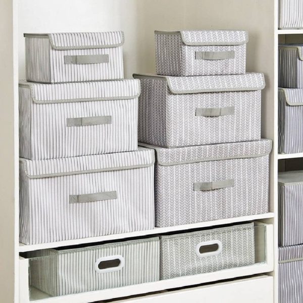 Caja de almacenamiento de tela con tapa - Imagen 3