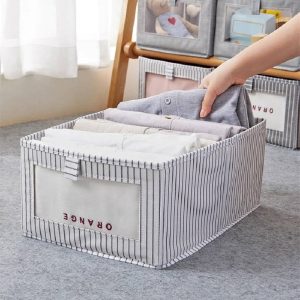 Caja de almacenamiento de tela con transparencia