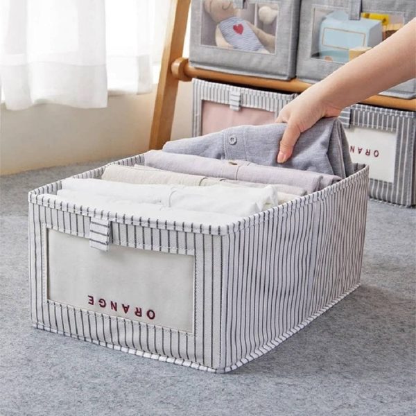 Caja de almacenamiento de tela con transparencia