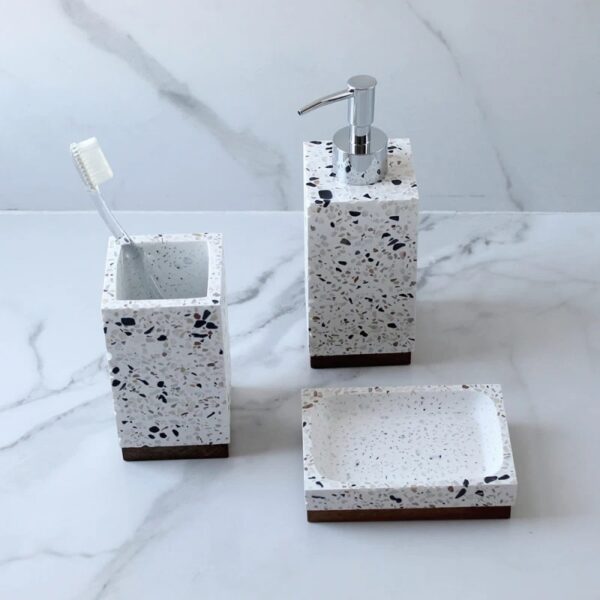 Dispensador de jabón rectangular terrazo - Imagen 6