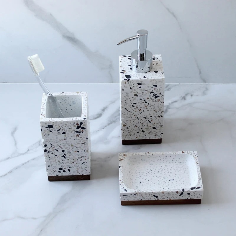 Dispensador de jabón rectangular terrazo - Imagen 6