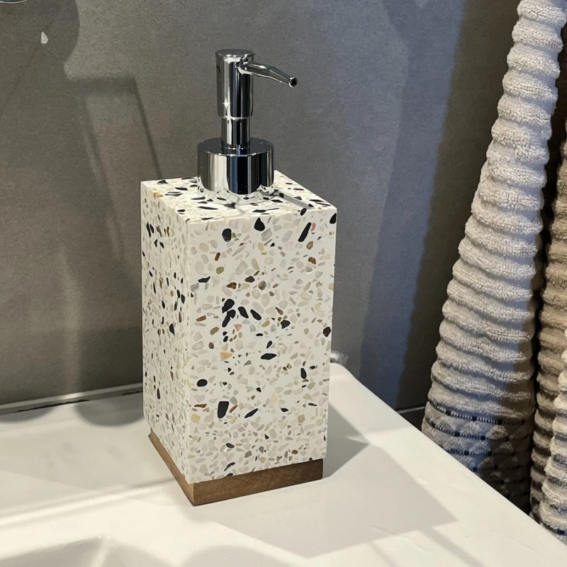 Dispensador de jabón rectangular terrazo