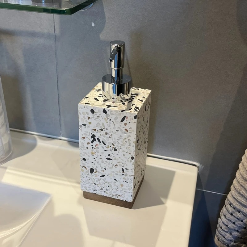 Dispensador de jabón rectangular terrazo - Imagen 5
