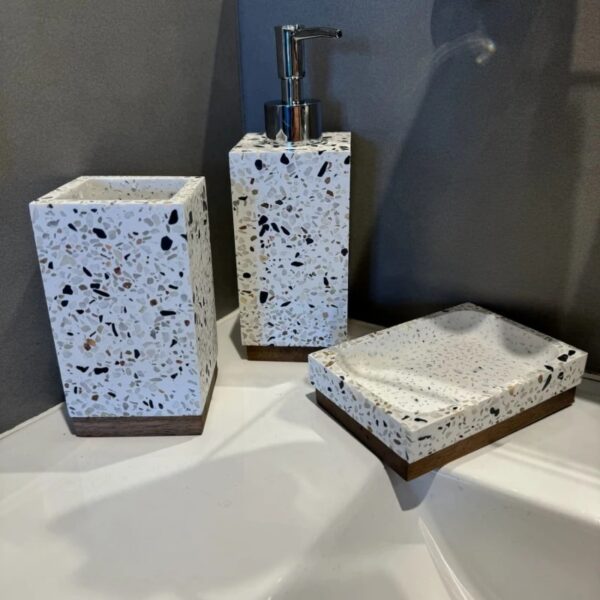 Dispensador de jabón rectangular terrazo - Imagen 3