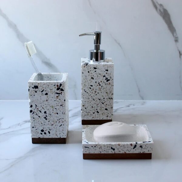 Dispensador de jabón rectangular terrazo - Imagen 2