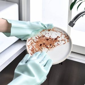 Guantes con esponja mágicos para lavar platos