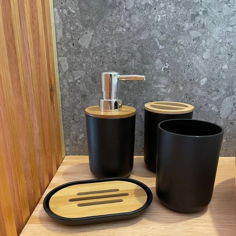 Juego de Accesorios para Baño 6 Piezas Bambú N - Imagen 8