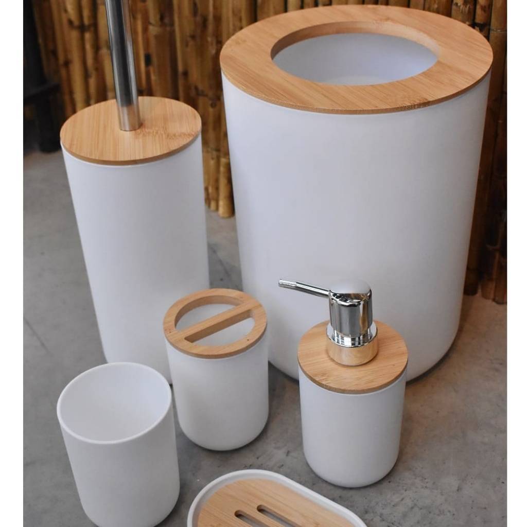 Juego de Accesorios para Baño 6 Piezas Bambú N - Imagen 3