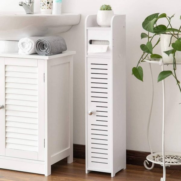 Mueble organizador con puertas y estantes para espacios reducidos