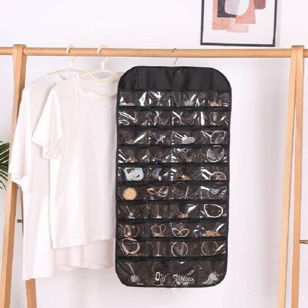 Organizador joyero colgante 80 compartimientos doble faz