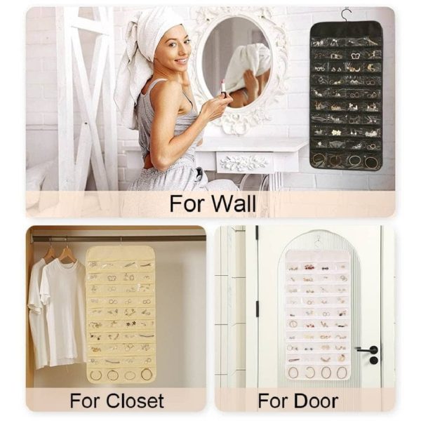 Organizador joyero colgante 80 compartimientos doble faz - Imagen 3