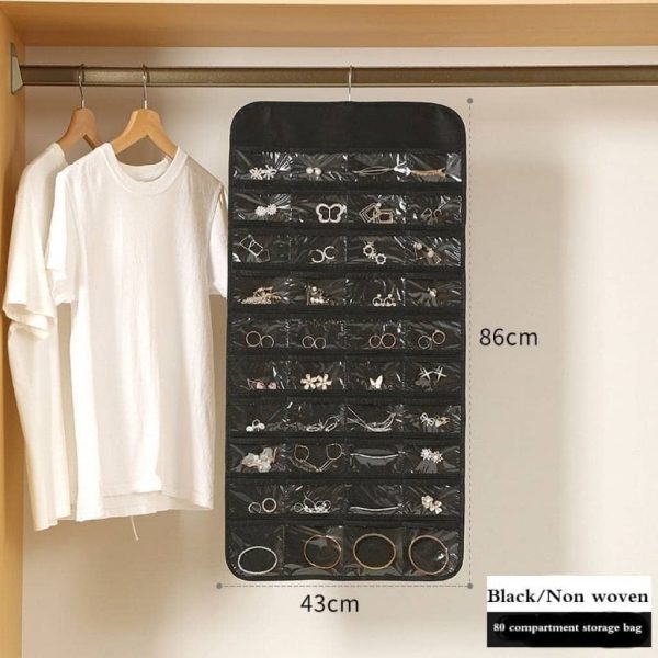 Organizador joyero colgante 80 compartimientos doble faz - Imagen 6