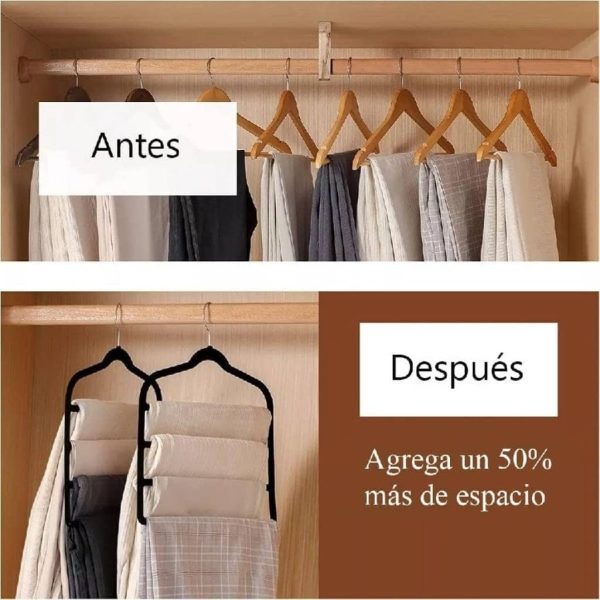 Percha antideslizante terciopelo con 5 divisiones x 3 - Imagen 2