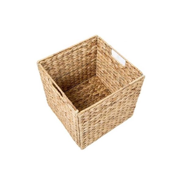 Cesta cuadrada jacinto de agua natural - Imagen 2