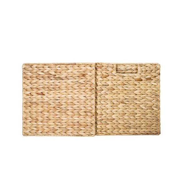 Cesta cuadrada jacinto de agua natural - Imagen 3