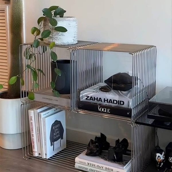 Cubo estante organizador de hierro - Imagen 4