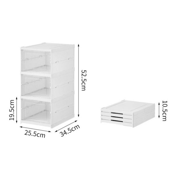 Zapatero plegable organizador de zapatos con tapas y puertas 3 niveles - Imagen 6