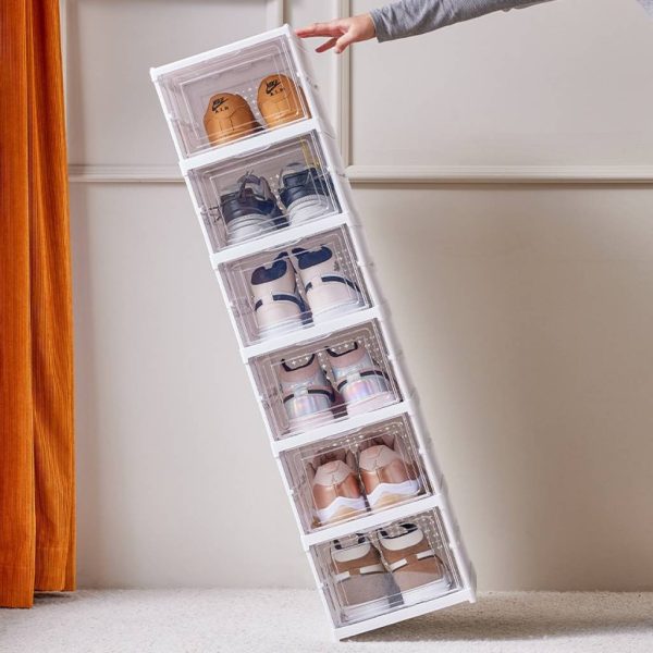 Zapatero plegable organizador de zapatos con tapas y puertas 6 niveles