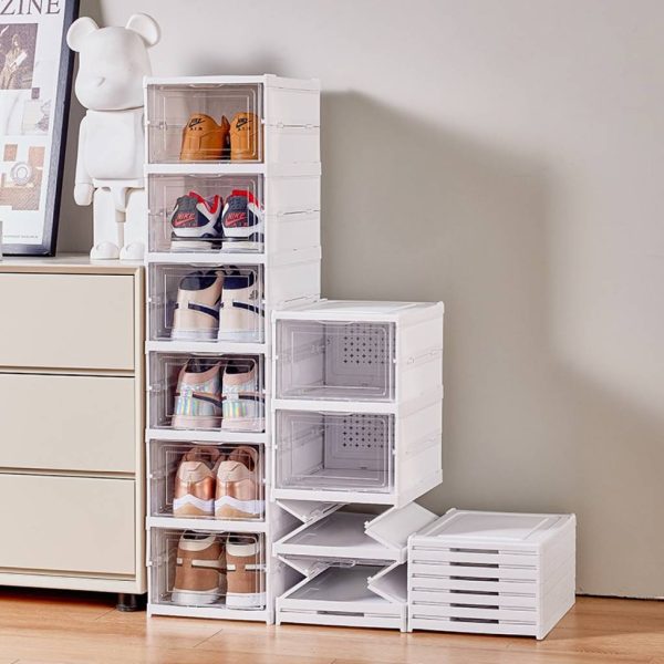 Zapatero plegable organizador de zapatos con tapas y puertas 6 niveles - Imagen 2