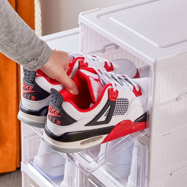 Zapatero plegable organizador de zapatos con tapas y puertas 6 niveles - Imagen 4