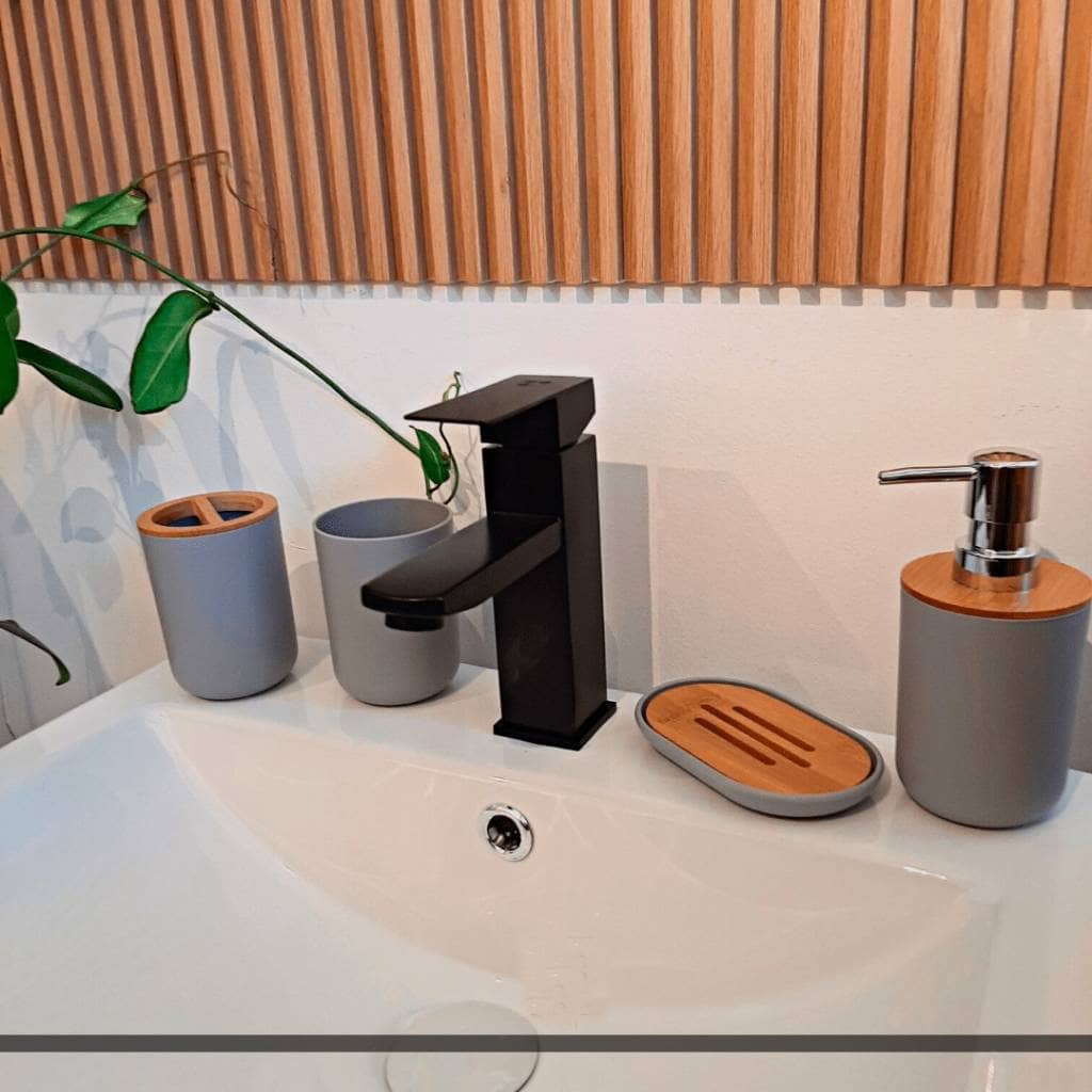 Juego de Accesorios para Baño 6 Piezas Bambú N - Imagen 5