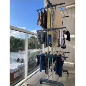 Tendedero Vertical Plegable para Colgar Ropa Tres Niveles