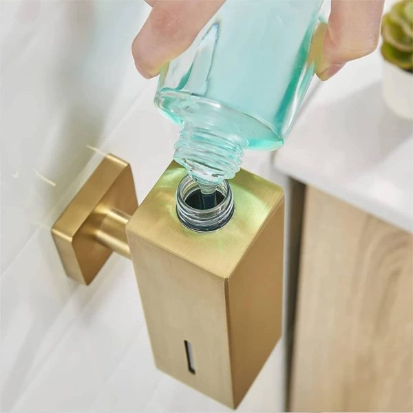Dispensador De Jabon Rectangular Manual Acero Inoxidable - Imagen 2