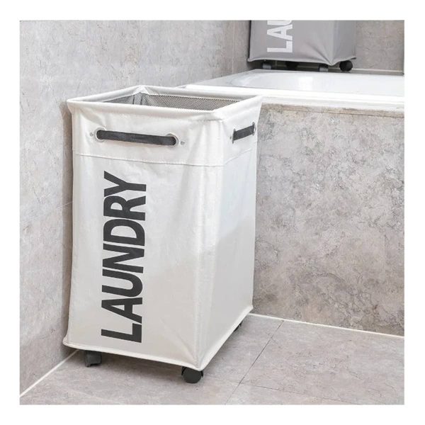 Cesto Para Ropa Sucia Ruedas Canasto Lavadero Movil Laundry - Imagen 2