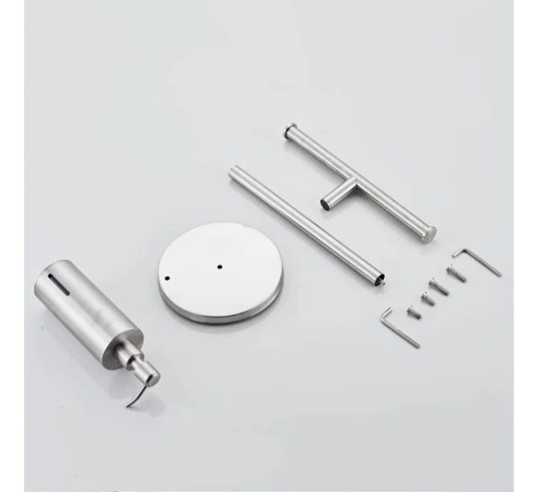 Dispensador De Jabón Acero Inoxidable Con Toallero - Imagen 5