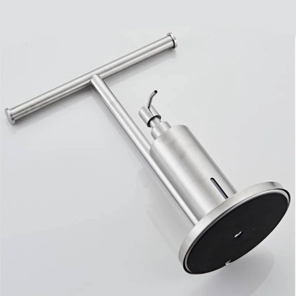Dispensador De Jabón Acero Inoxidable Con Toallero - Imagen 4