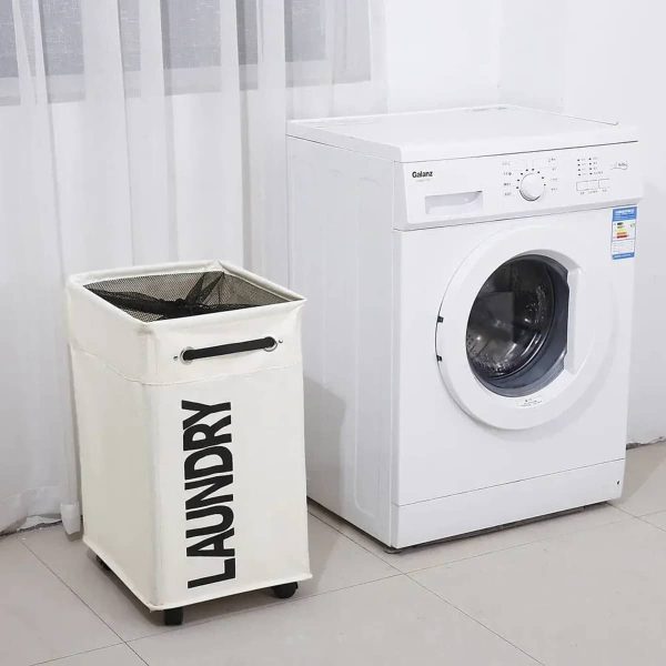 Cesto Para Ropa Sucia Ruedas Canasto Lavadero Movil Laundry - Imagen 3
