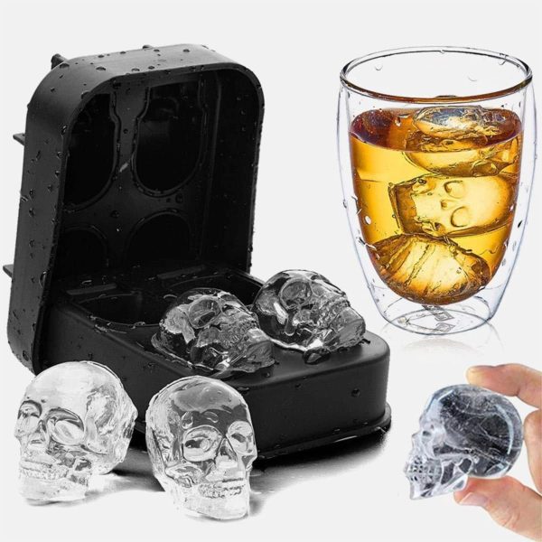 Hielera, Molde Hielo, Cubetera De Silicona Forma Calavera - Imagen 2