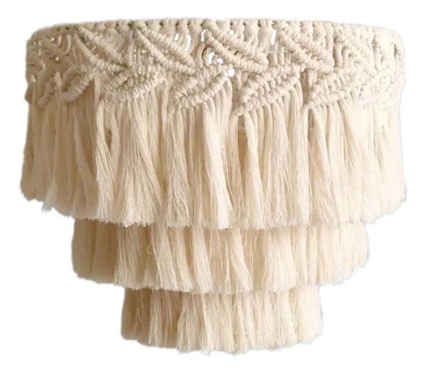 Pantalla Lampara Colgante De Techo Macrame Decoración - Imagen 6