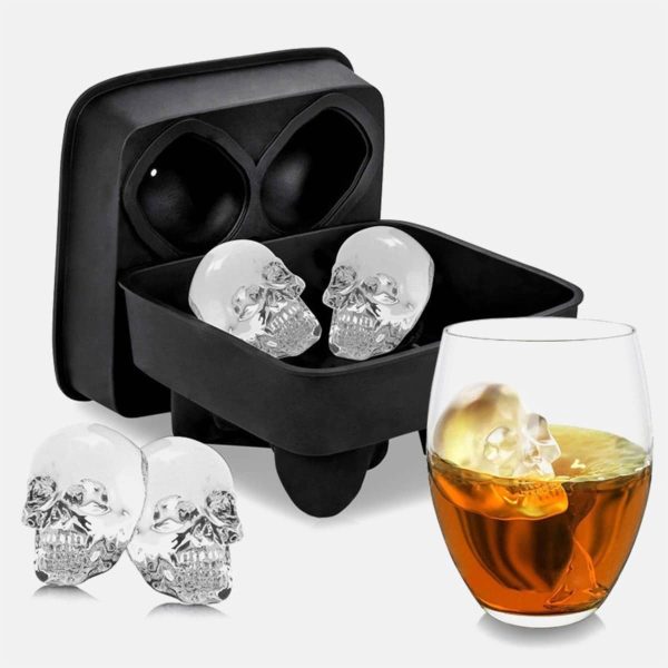 Hielera, Molde Hielo, Cubetera De Silicona Forma Calavera - Imagen 4