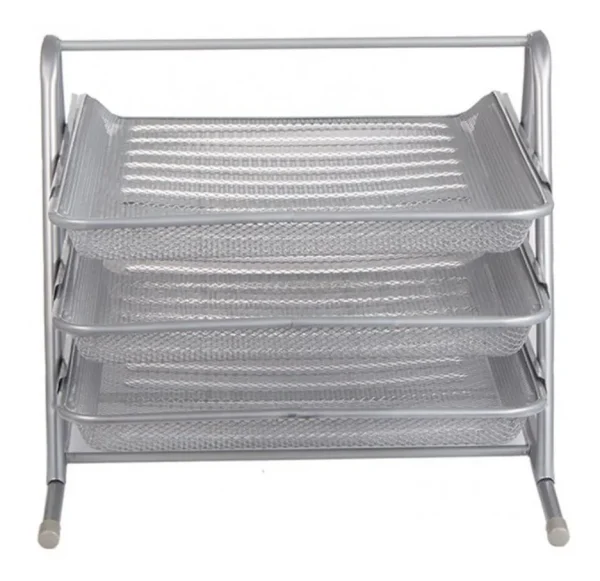 Organizador Set Escritorio De Metal Bandeja Triple - Imagen 4