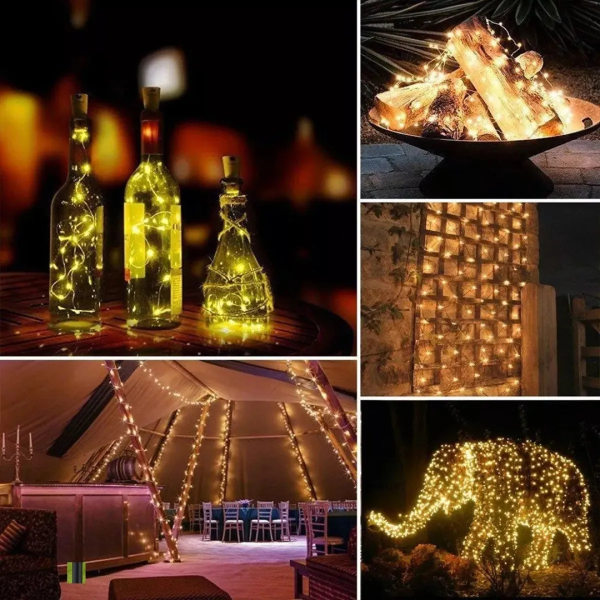 Guirnalda Guía 100 Mini Luces Led Luciérnagas Solar Navidad
