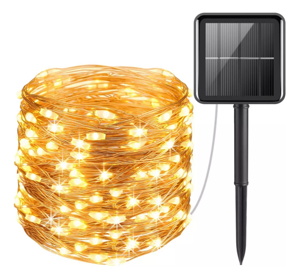 Guirnalda Guía 100 Mini Luces Led Luciérnagas Solar Navidad - Imagen 6