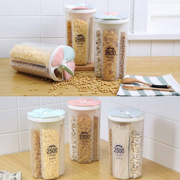 Dispensador Cereales Snacks 4 Compartimentos Removible- 2,5l - Imagen 2