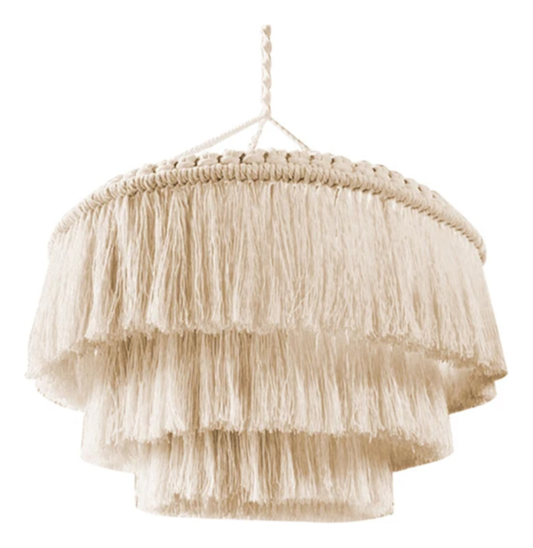 Pantalla Lampara Colgante De Techo Macrame Decoración - Imagen 4