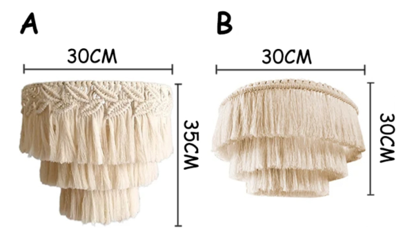 Pantalla Lampara Colgante De Techo Macrame Decoración - Imagen 3