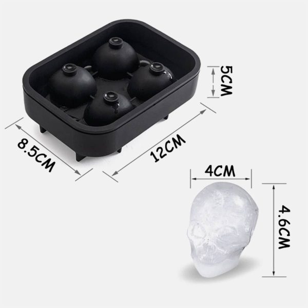 Hielera, Molde Hielo, Cubetera De Silicona Forma Calavera - Imagen 6