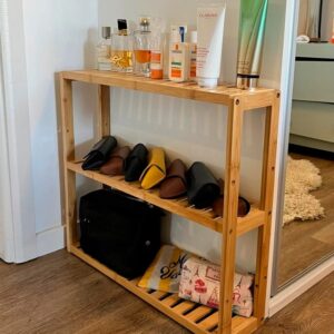 Estante organizador 3 niveles angosto bambú