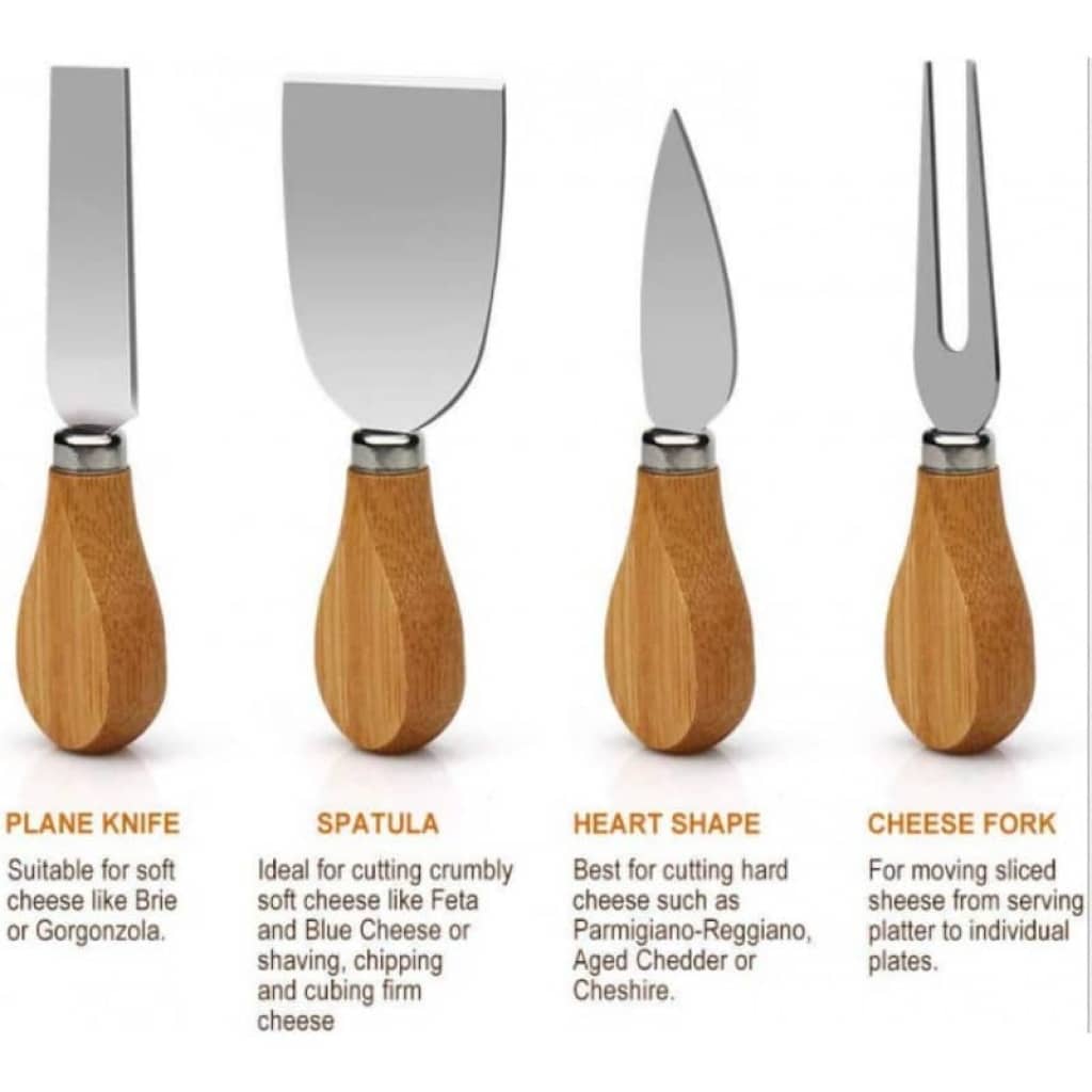 Tabla picadas madera bamboo y kit cuchillos - Imagen 6