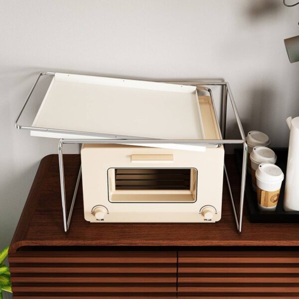 Estante organizador multifunción para microondas con bandeja extraíble - Imagen 2
