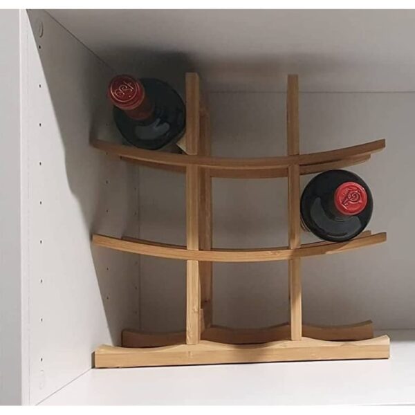Vinera soporte 9 botellas de vino madera bambú - Imagen 6