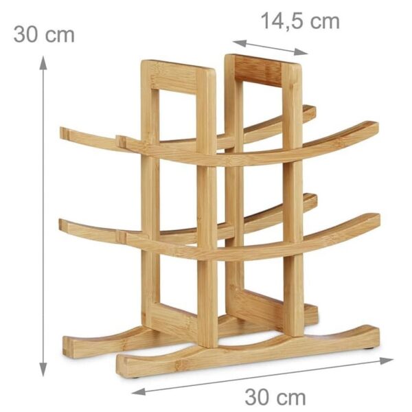 Vinera soporte 9 botellas de vino madera bambú - Imagen 5