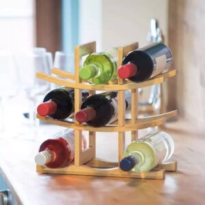 Vinera soporte 9 botellas de vino madera bambú