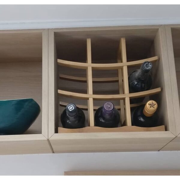 Vinera soporte 9 botellas de vino madera bambú - Imagen 2